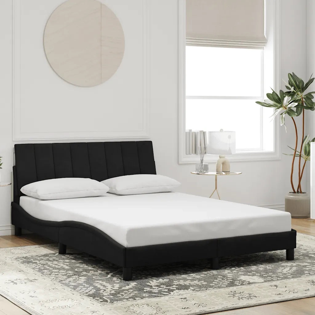 Giroletto senza Materasso Hanko Nero 140x190 cm in Velluto 3207845
