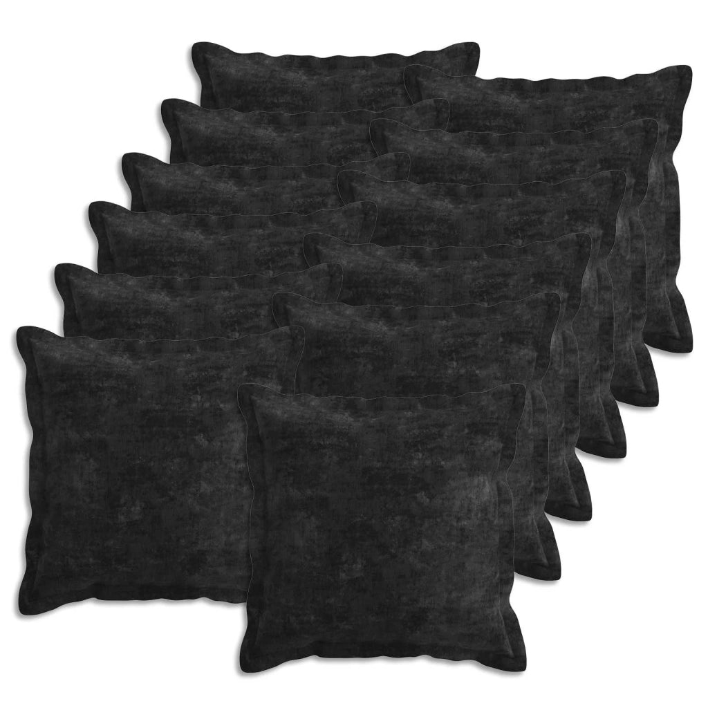 Federa 12 pz HOUTEN Antracite 45 x 45 cm Tessuto Chenille 918681