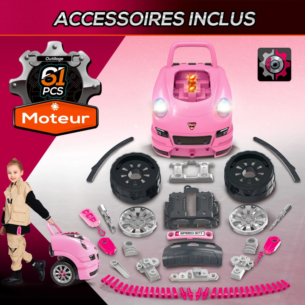 Camion Mecano Giocattolo ¨C zephmum ¨C Rosa 61 Pezzi