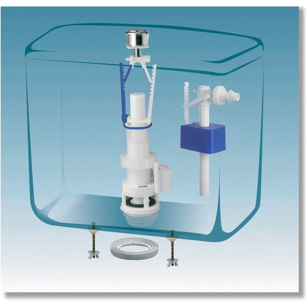 Meccanismo a doppio scarico con galleggiante entrata laterale 3/8  cr