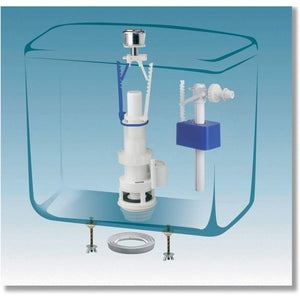 Meccanismo a doppio scarico con galleggiante entrata laterale 3/8  cr