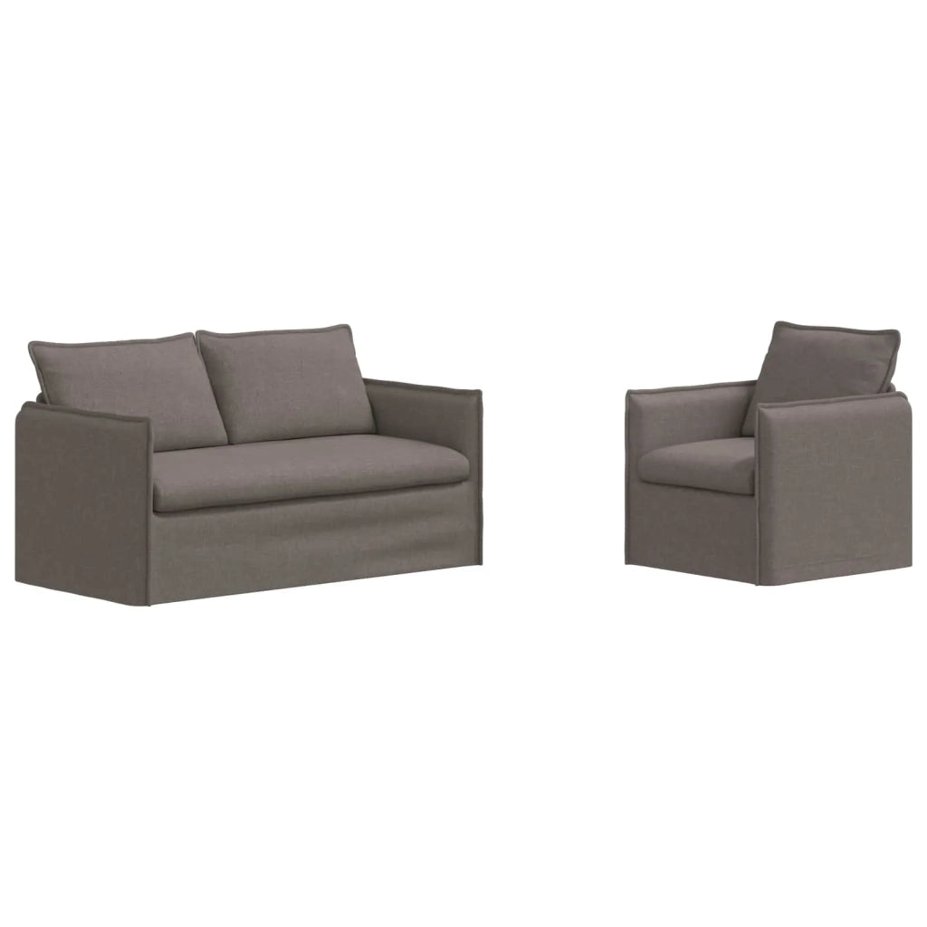Set di divani 2 pcs Tortora 156 x 82 x 85 cm Tessuto