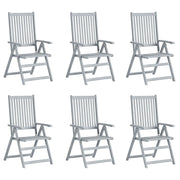 Sedie da Giardino Reclinabili 6 pz con Cuscini Massello Acacia 3065326