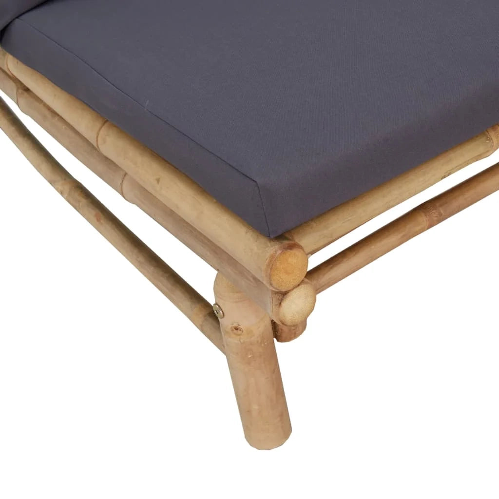 Set di mobili da giardino per esterni 3 pezzi con cuscini in bambù grigio scuro 02_0015969