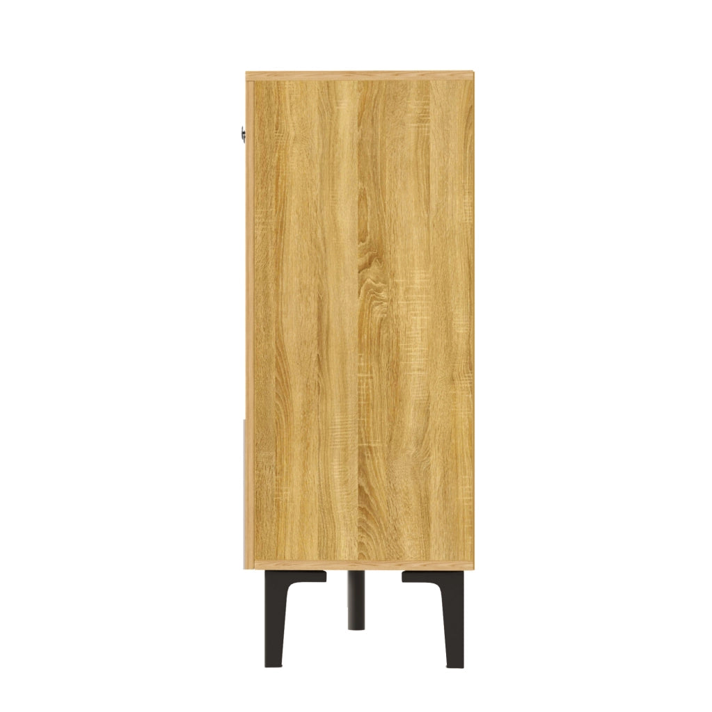 Mobile contenitore in legno 160x36x94 cm con 4 ante e 4 cassetti