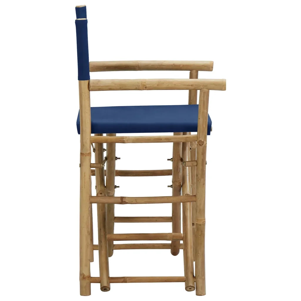 Sedie da Regista Pieghevoli 2 pz Blu in BambÃ¹ e Tela cod mxl 6381