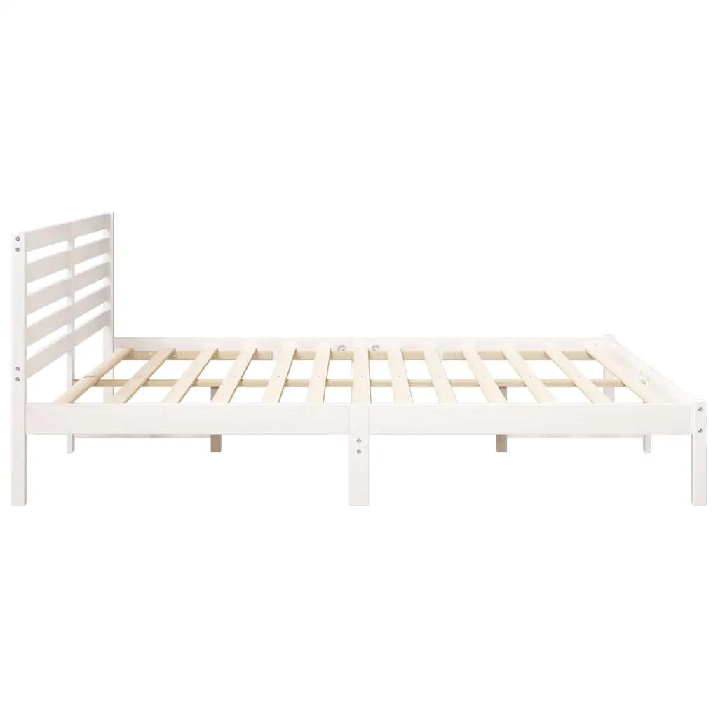 Struttura del letto Bianco 200 x 200 cm Pino massello