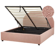 Letto contenitore rosa Boucle EU 140 x 200 cm Design minimalista retrò Ottomano