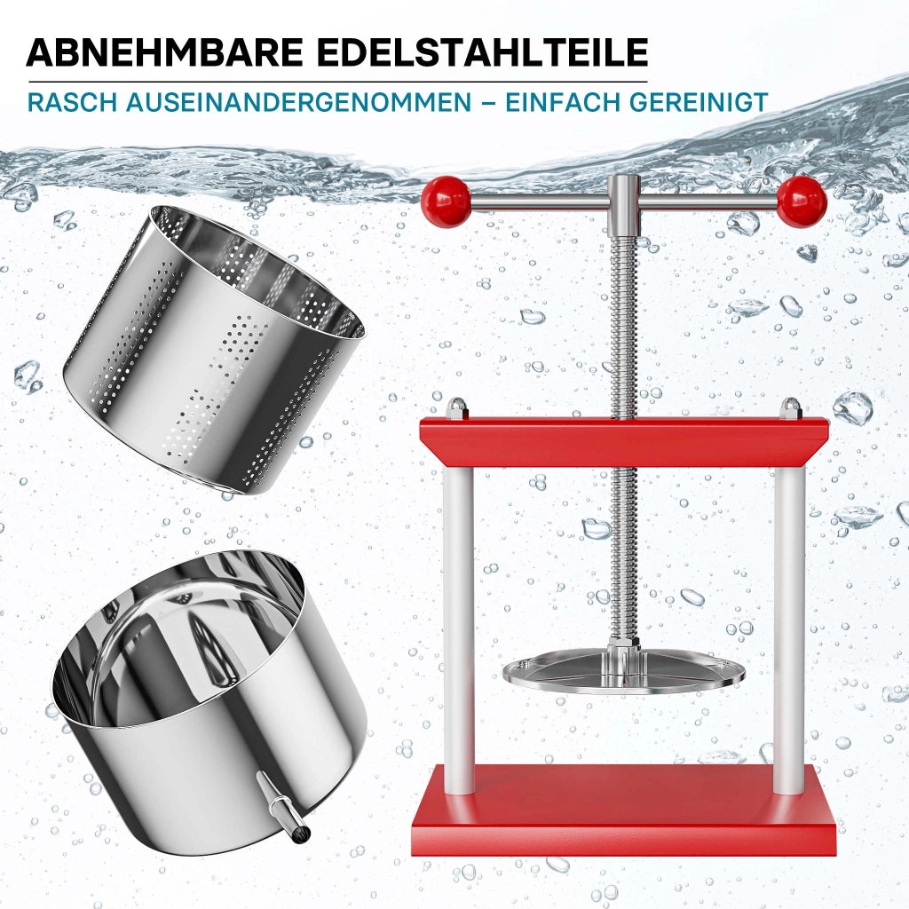 Torchietto per frutta in acciaio inox 6 litri Pressa manuale frutta