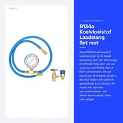 Misuratore di gas R134A - Connessione CV - Connessione autochiudente - Universale - Incluso apripistoni