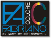 FABRIANO BLOCCO DISEGNO 24X33CM MONORUVIDO COLORATI 25 FOGLI