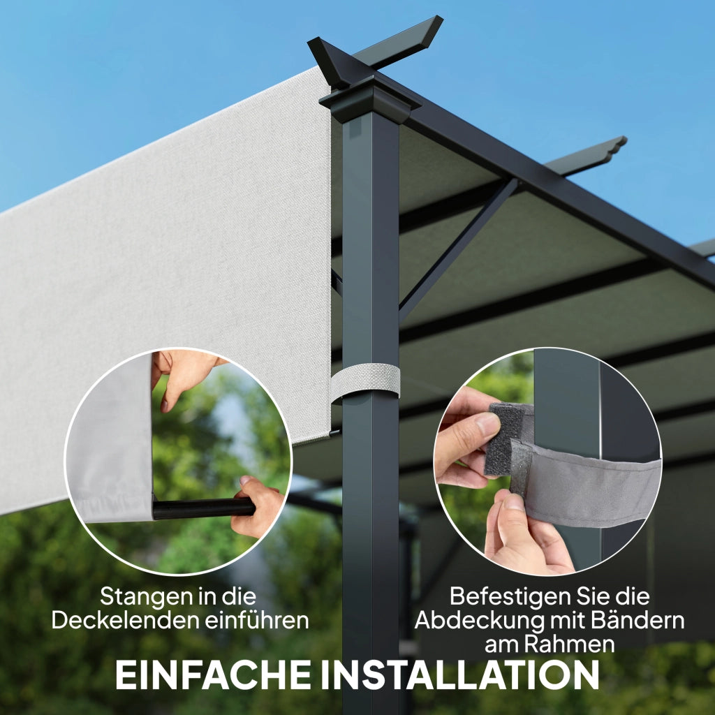 Tenda da sole per pergola con protezione UV ¨C zephmum ¨C Grigio chiaro 300x300 cm
