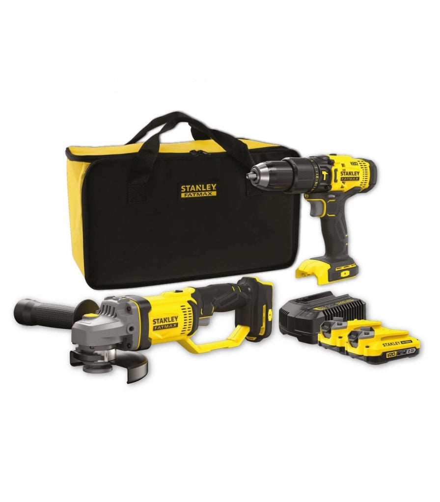 Stanley SFMCK471D2S Kit V20 Trapano a percussione brushless + smerigliatrice