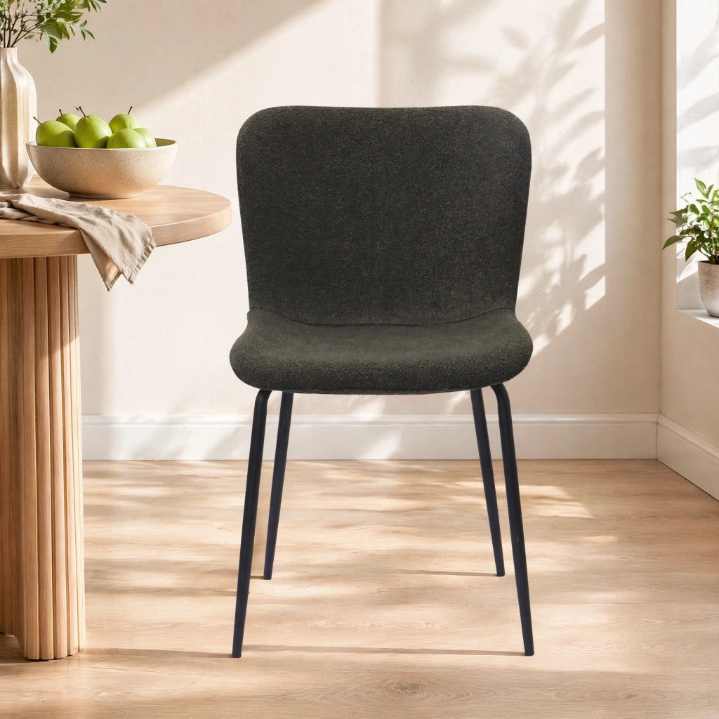 Sedia da pranzo Set da 2 con Schienale Alto Arrotondato e Design Ergonomico in Tessuto Verde 68 × 51 × 50 cm