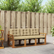 Set di divani da esterno con cuscino 3 pcs Naturale e Beige