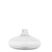 Vaso Un Fiore 46 cl in vetro borosilicato soffiato a mano, design trasparente con decoro bianco, ideale per steli singoli e piccoli rami decorativi