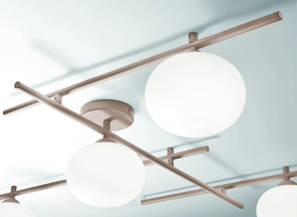 MIKADO LAMPADA DA PARETE O SOFFITTO 4 LUCI CIPRIA E BIANCO OPACO ATTACCO G9