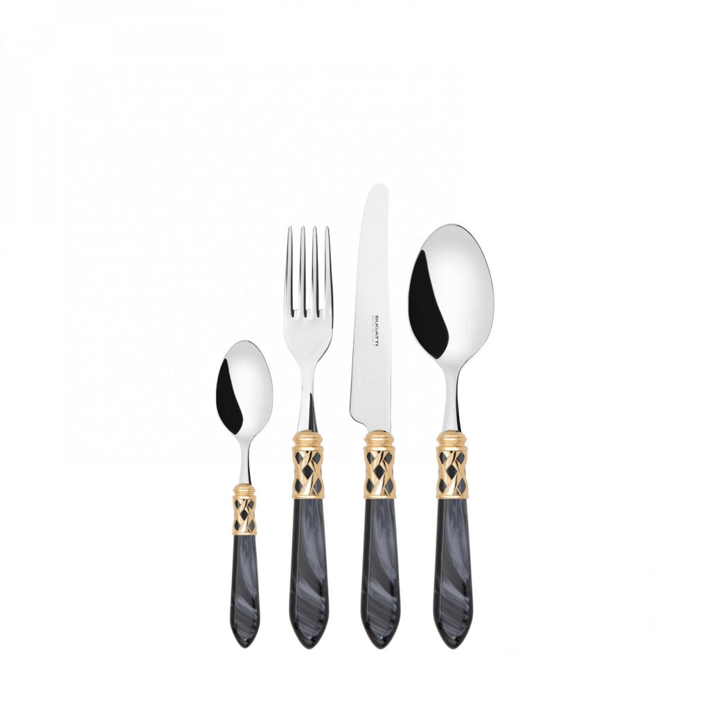 ALADDIN Ghiera Dorata, Posate Set 24 pz, Scatola Compact, Casa