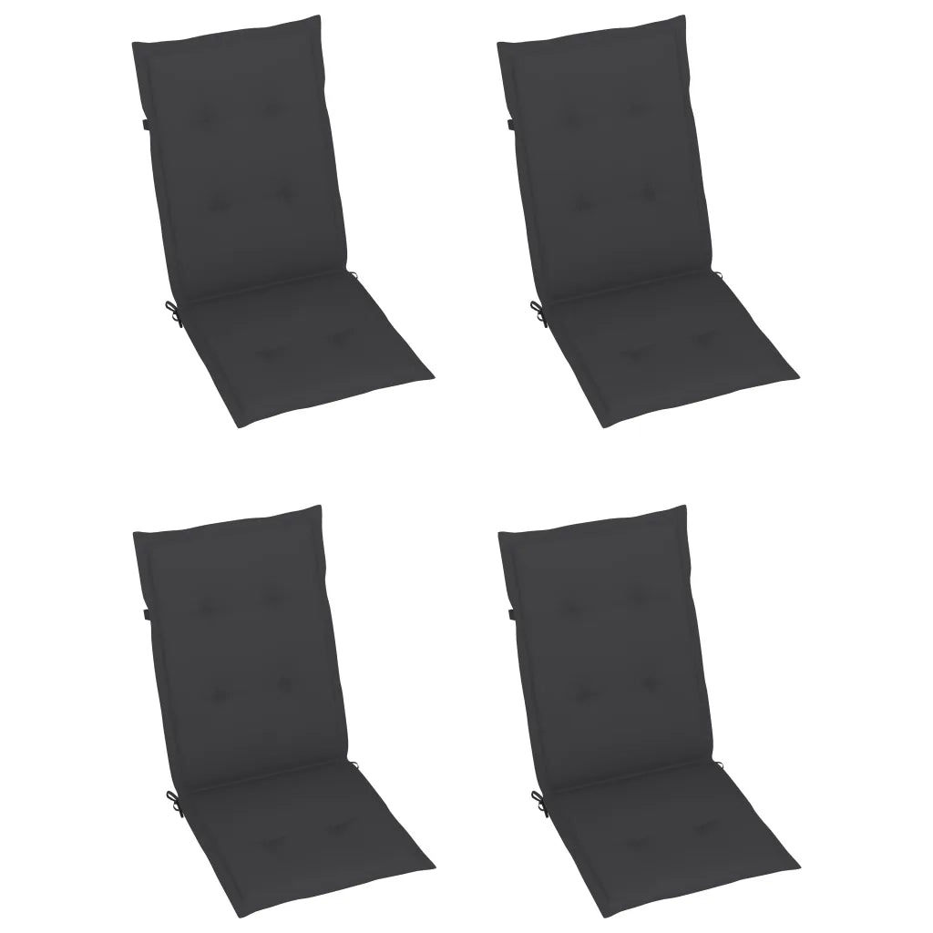 Sedie da Giardino Reclinabili 4 pz con Cuscini Massello Acacia 3065377