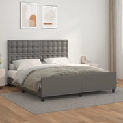 Giroletto con Testiera-Struttura Letto con testiera Grigio 180x200 cm in Similpelle 907530
