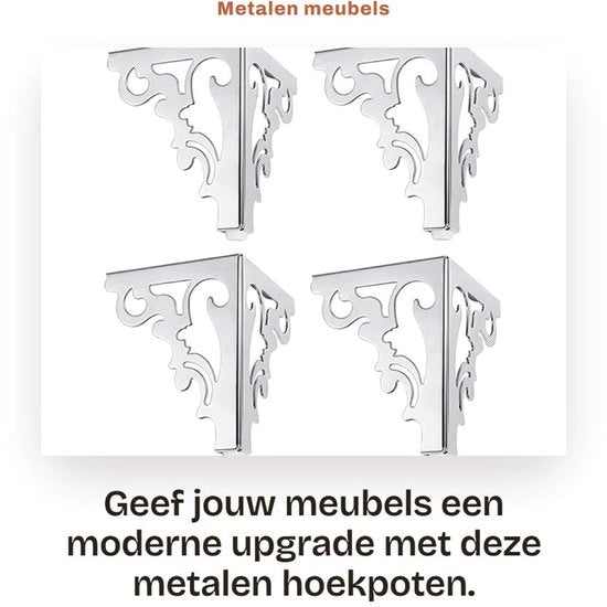 Set di sosteggi angolari 12 cm di altezza - Elevatore di mobili - Set di sostegni mobili da 4 pezzi - Resistente alla ruggine - Design moderno - Materiale di alta qualità acciaio