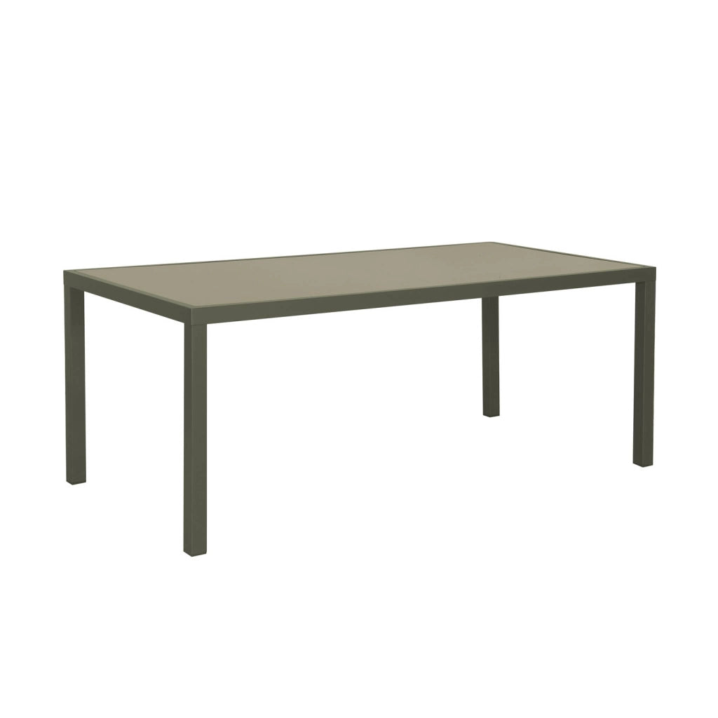 Set tavolo da giardino in alluminio con 8 sedie, verde kaki