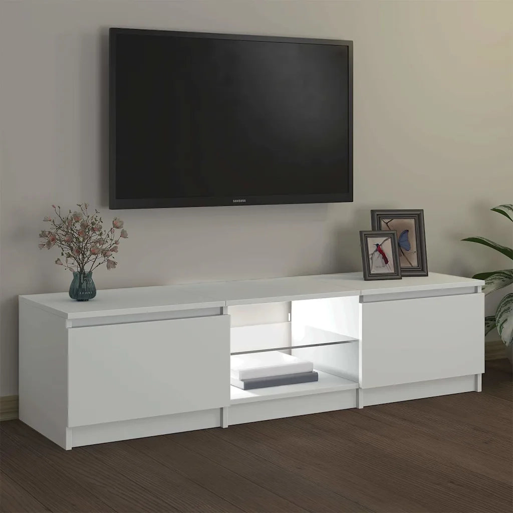 Mobile Porta TV con Luci LED Bianco 140x40x36 cm 804292