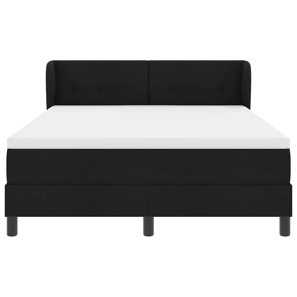 Letto a molle con materasso Nero 140 x 190 cm Tessuto 3340019