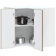 Pensile da Cucina ad Angolo-Mobile Cucina da Parete Kalmar Rovere Marrone in Truciolato