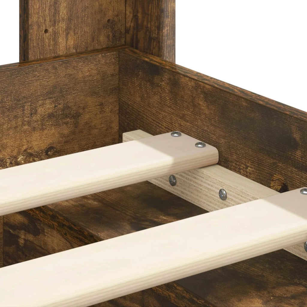 Struttura del letto con stoccaggio e testata Rovere Fumo 3413913