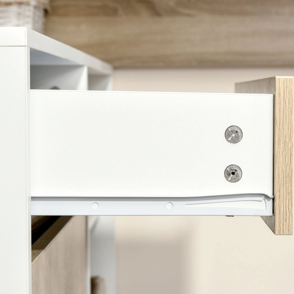 Scrivania Angolare da Ufficio 120x92x75,5 cm in Legno Rovere e Bianco