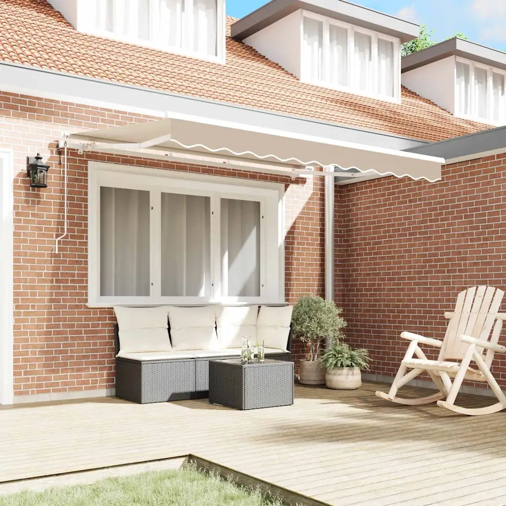 Tenda da Sole | Tenda Retrattile Beige 350 x 200 cm Tessuto