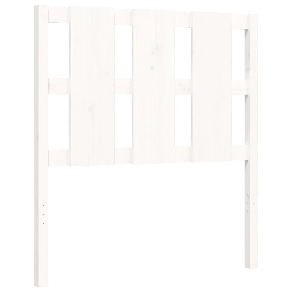 Giroletto con Testiera-Struttura Letto con testiera Bianco 90x200 cm in Legno Massello 508592