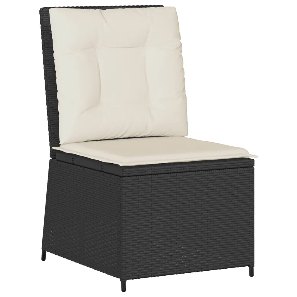 Set Salotto da Giardino con Cuscini 7pz Nero Polyrattan 3262369