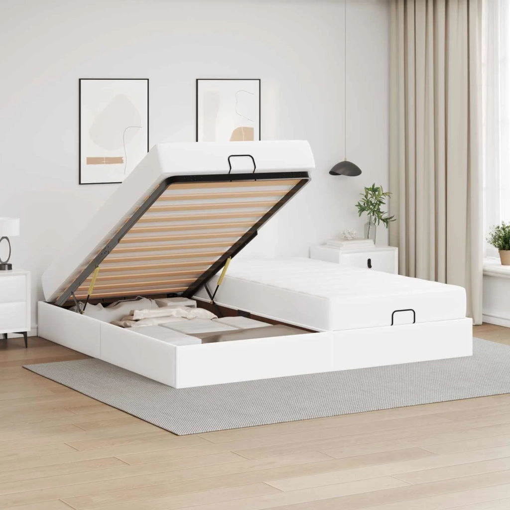 Struttura letto con materasso con materasso 2 pcs Bianco PVC 3399442
