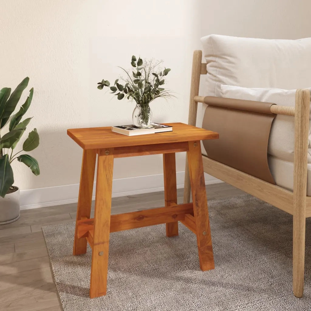 Sgabello 45x29x45 cm Rettangolare in Legno Massello di Acacia 153330