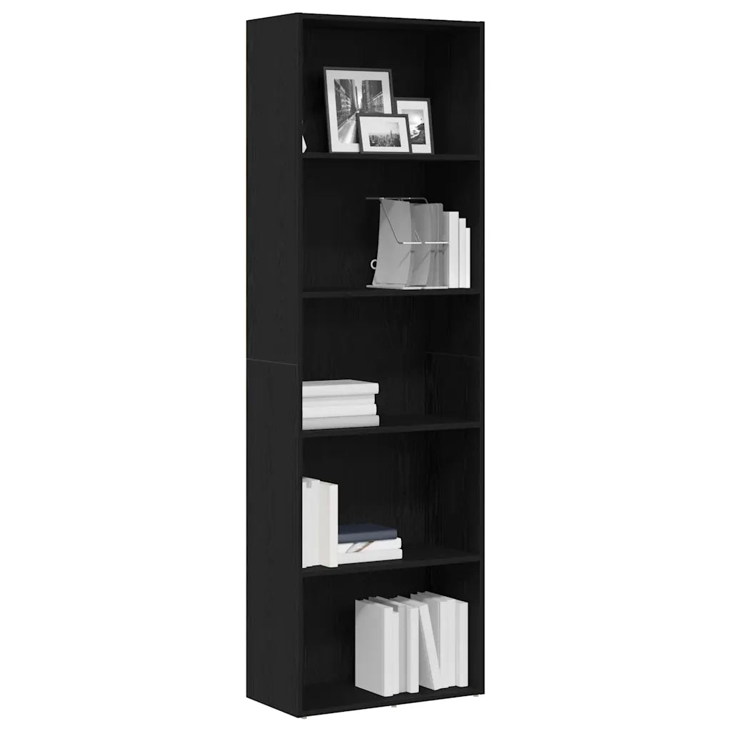 Libreria Rovere Nero 60x30x189 cm in Legno Multistrato