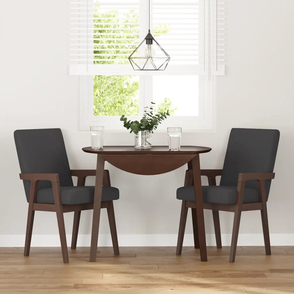 Sedie da Pranzo con Cuscini 2 pz | Sedie da cucina Marrone Legno Massello di Hevea