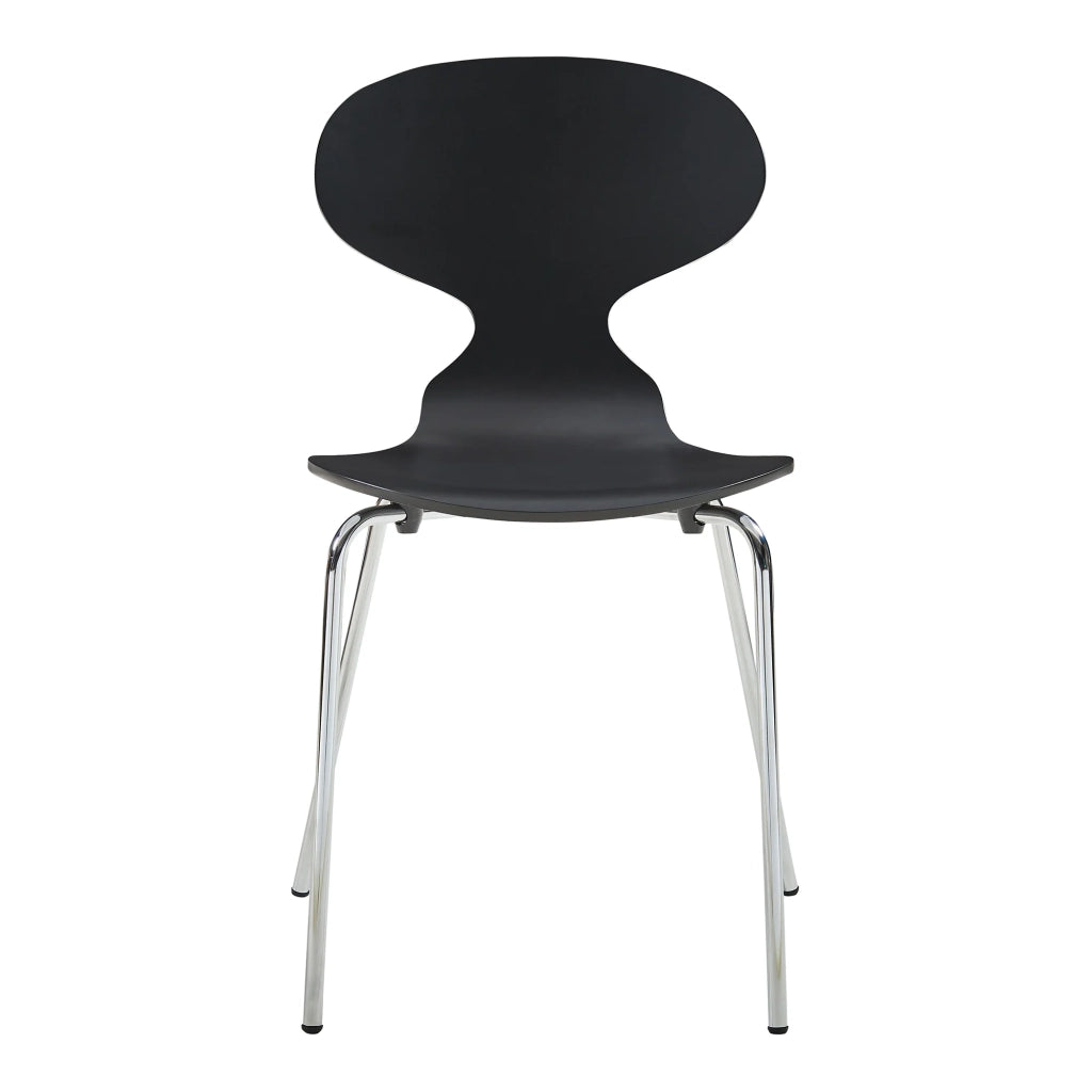 Set di 4 sedie da pranzo dal design moderno e robusto in nero/cromo 03_0009838