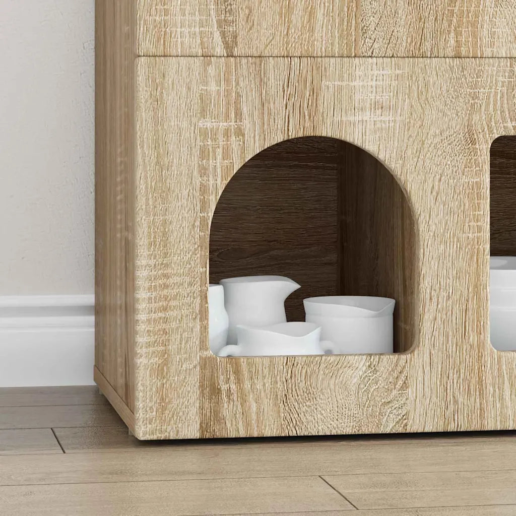 Credenza | Madia | Buffet da pranzo | Armadio da pranzo Rovere Sonoma 80.5 x 35 x 59 cm Legno multistrato
