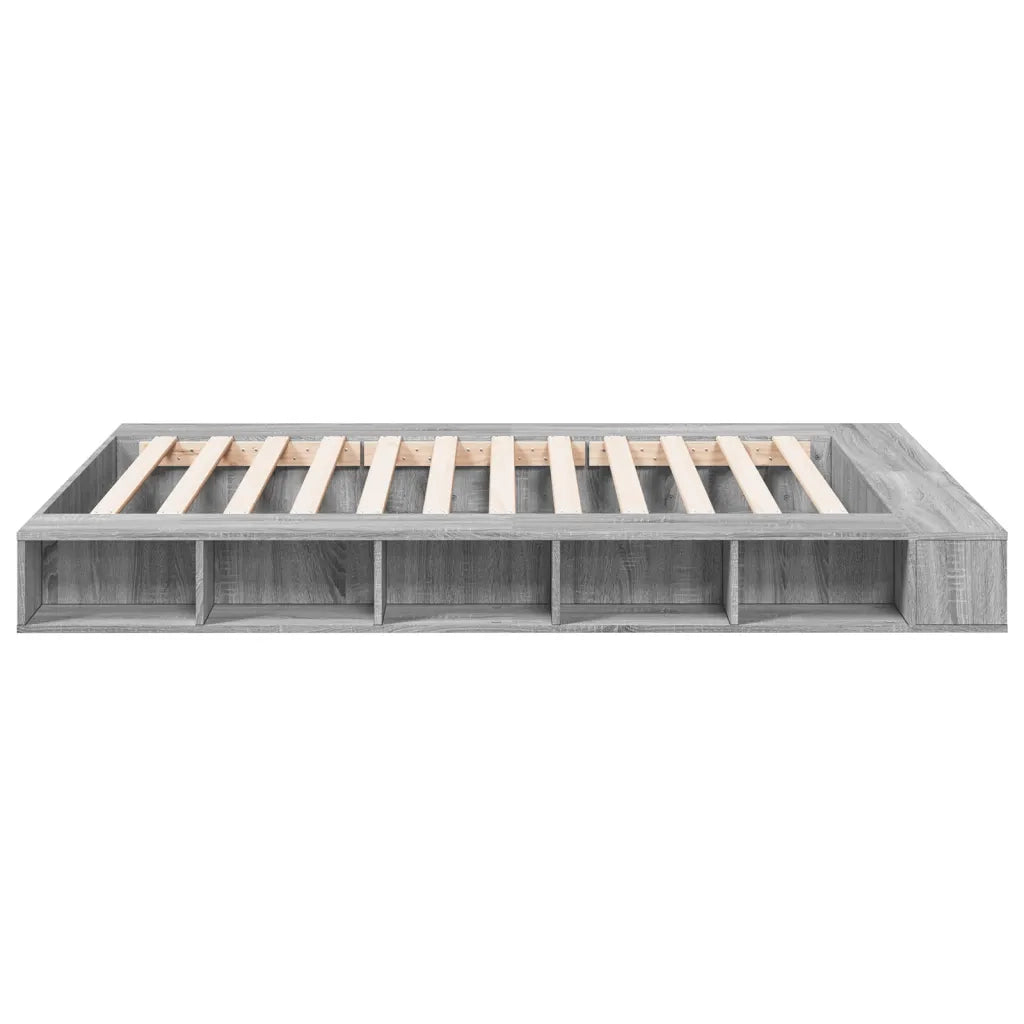 Letto matrimoniale | Letto per adulti | Giroletto Grigio Sonoma 140x200 cm in Legno Multistrato