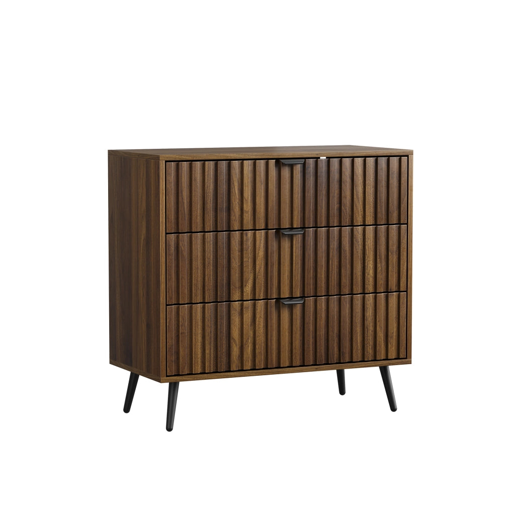 Cassettiera 80x39x78 cm con 3 cassetti in MDF noce