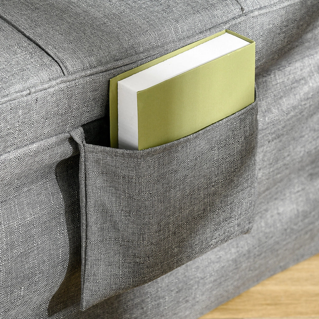 Letto pieghevole 4 in 1 grigio con schienale regolabile a 5 posizioni, struttura in acciaio