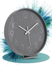 Orologio da Parete Grigio - Regolabile in Posizione - 30 cm - Silenzioso - Stile Classico e Moderno - Senza Suoni di Ticchettio - Adatto per Sala da Pranzo, Ufficio, ecc.