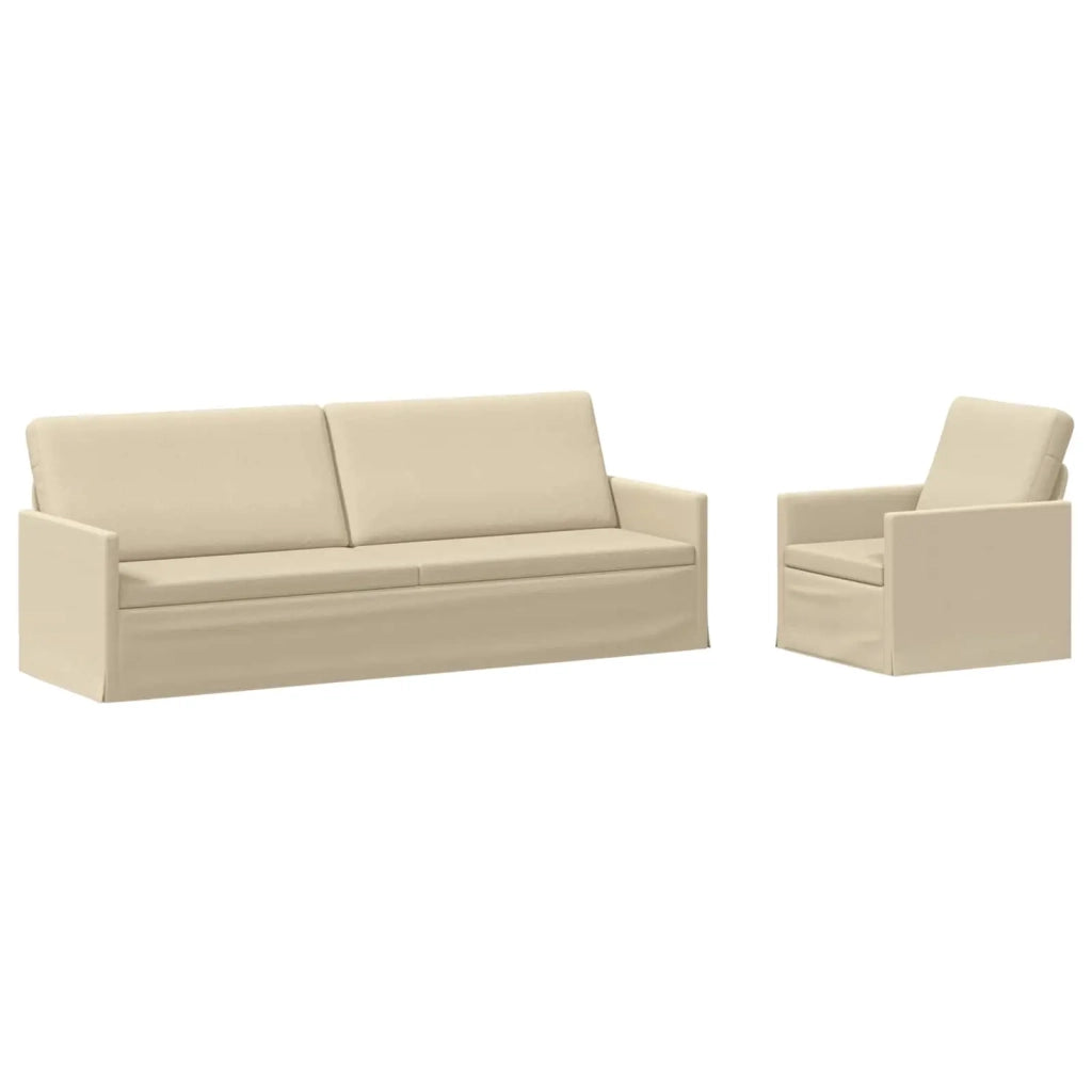 Set di divani 2 pcs Crema Tessuto 3433183