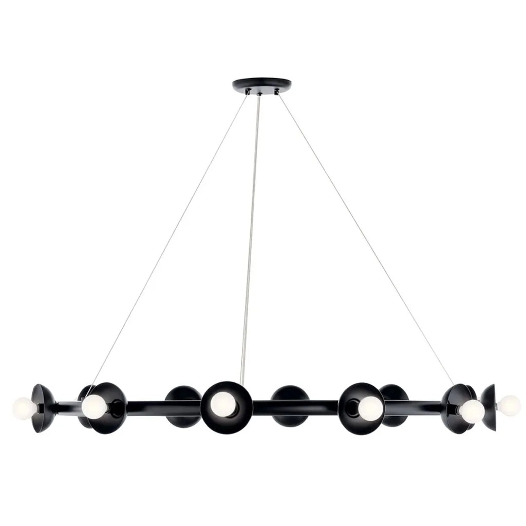 Lampadario loft nero satinato anello Ø88 9xE14 Kichler