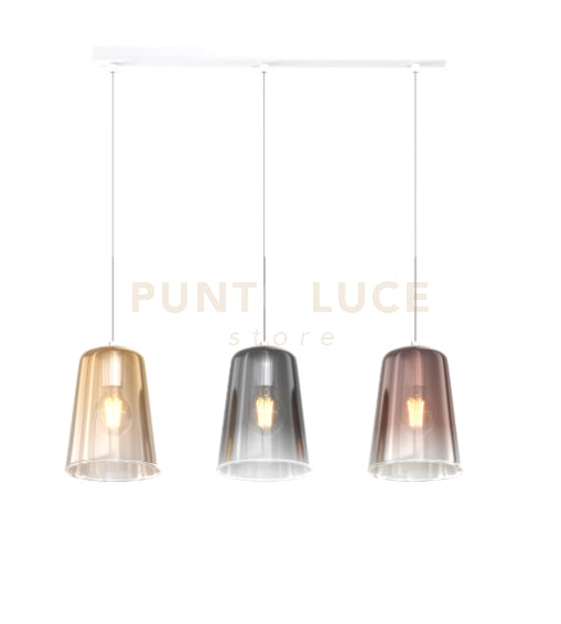 SOSPENSIONE BIANCO RETTANGOLARE 3 LUCI (1 AM+1 RA+1 CR) 1164BI-S3 R-MC
