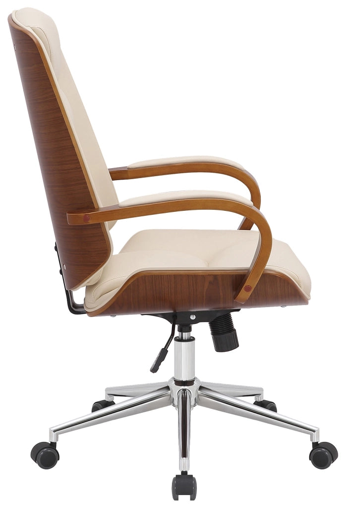 Sedia da ufficio Yankton in similpelle Noce/crema