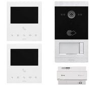 Kit videocitofonico bifamiliare ave kv01-2pit5bap con design moderno