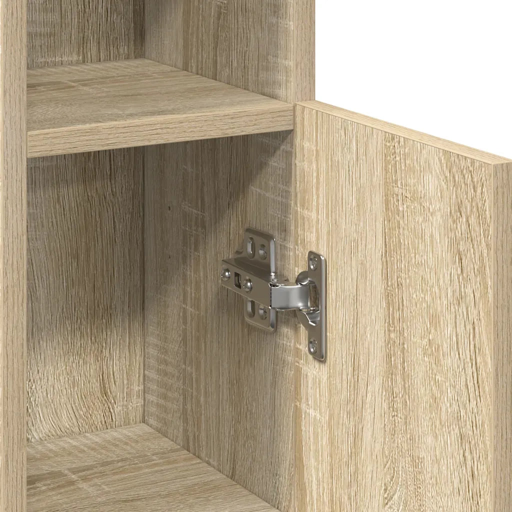 vidaXL Mobile da Bagno con Portarotolo Rovere Sonoma 20,5x22x90 cm